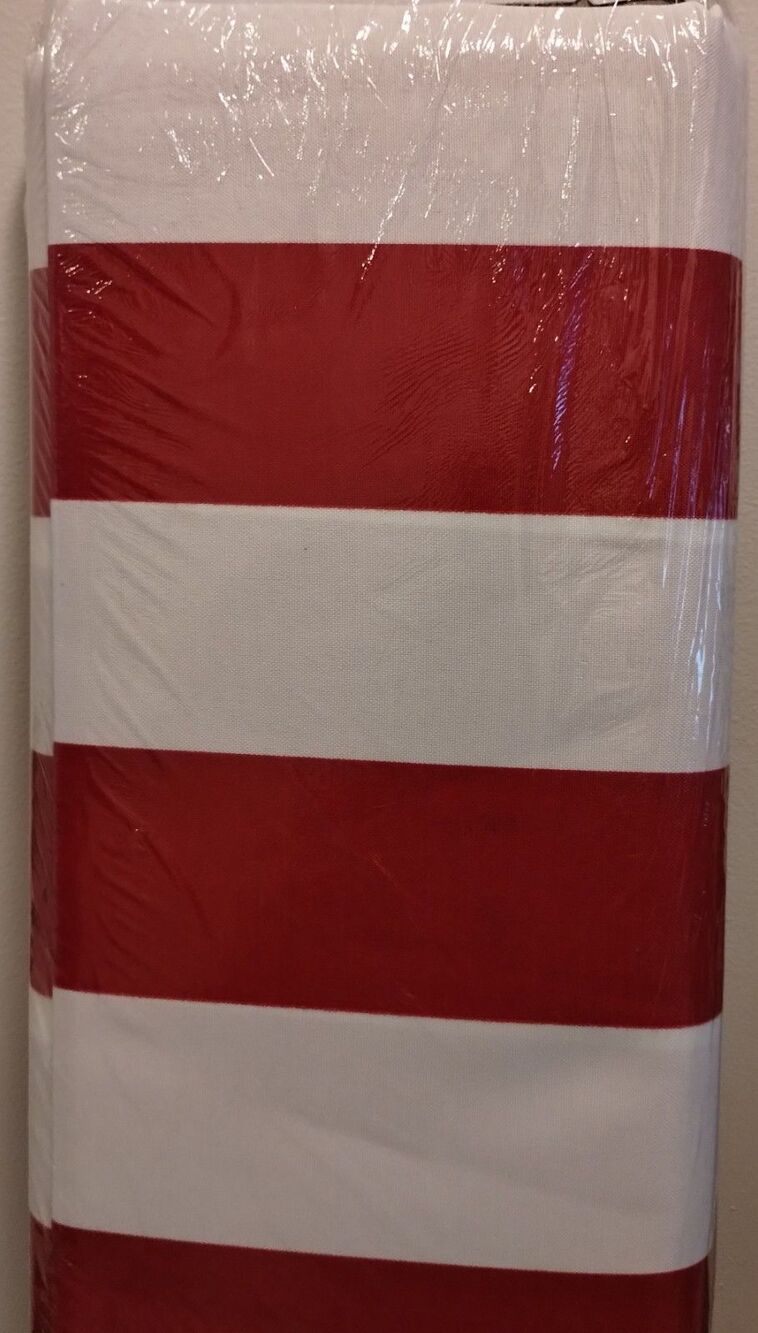 Berkshire Home Cabana Stripes, Red White, Polyester Canvas Fabric BTY